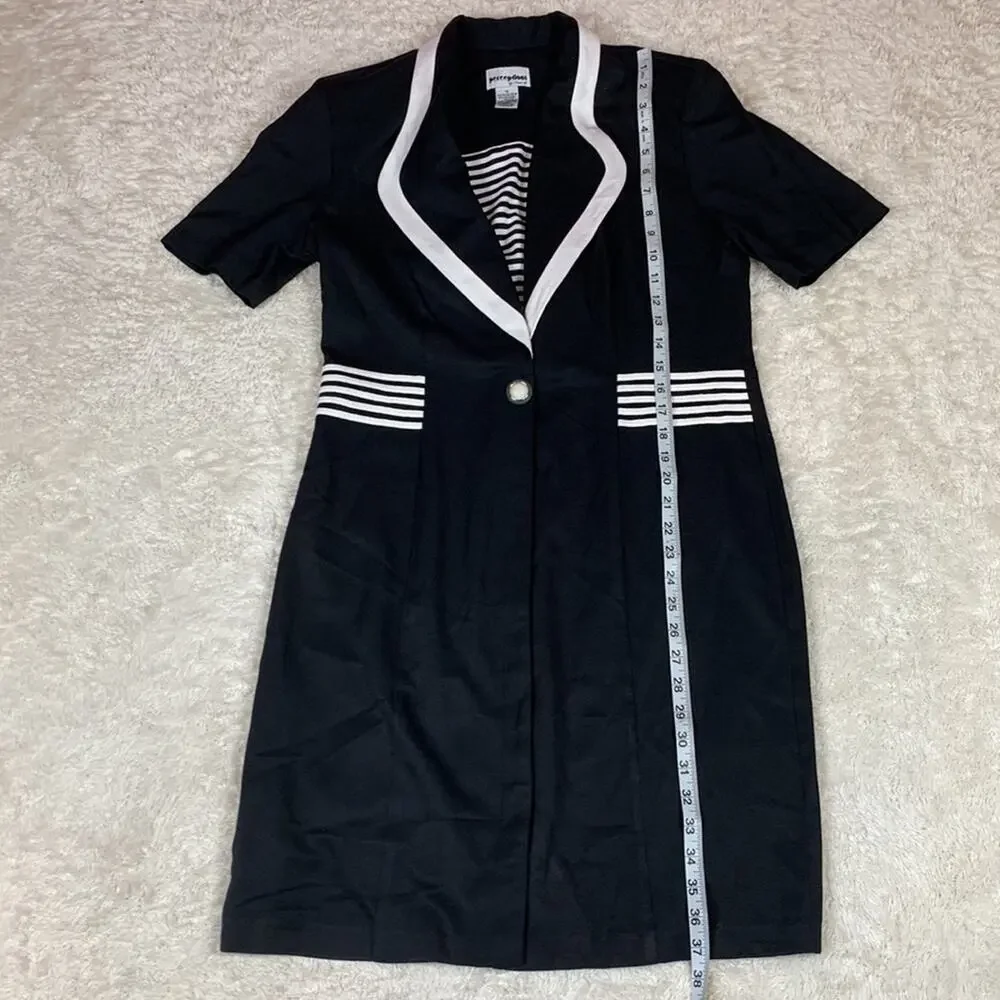 Vintage 80s Perceptions black and white sheath power dress, 12